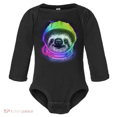 Sloth Spaceman Baby Long Sleeve Bodysuit