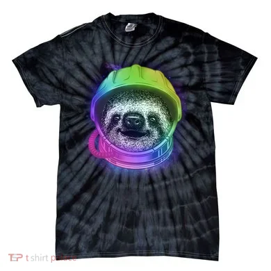 Sloth Spaceman Tie-Dye T-Shirt