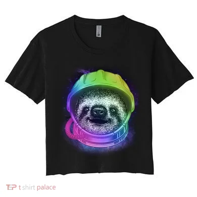 Sloth Spaceman Women's Crop Top Tee