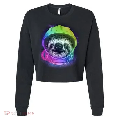 Sloth Spaceman Cropped Pullover Crew