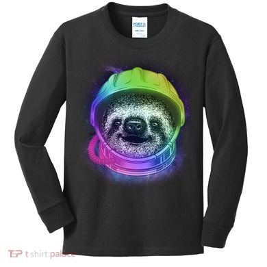 Sloth Spaceman Kids Long Sleeve Shirt