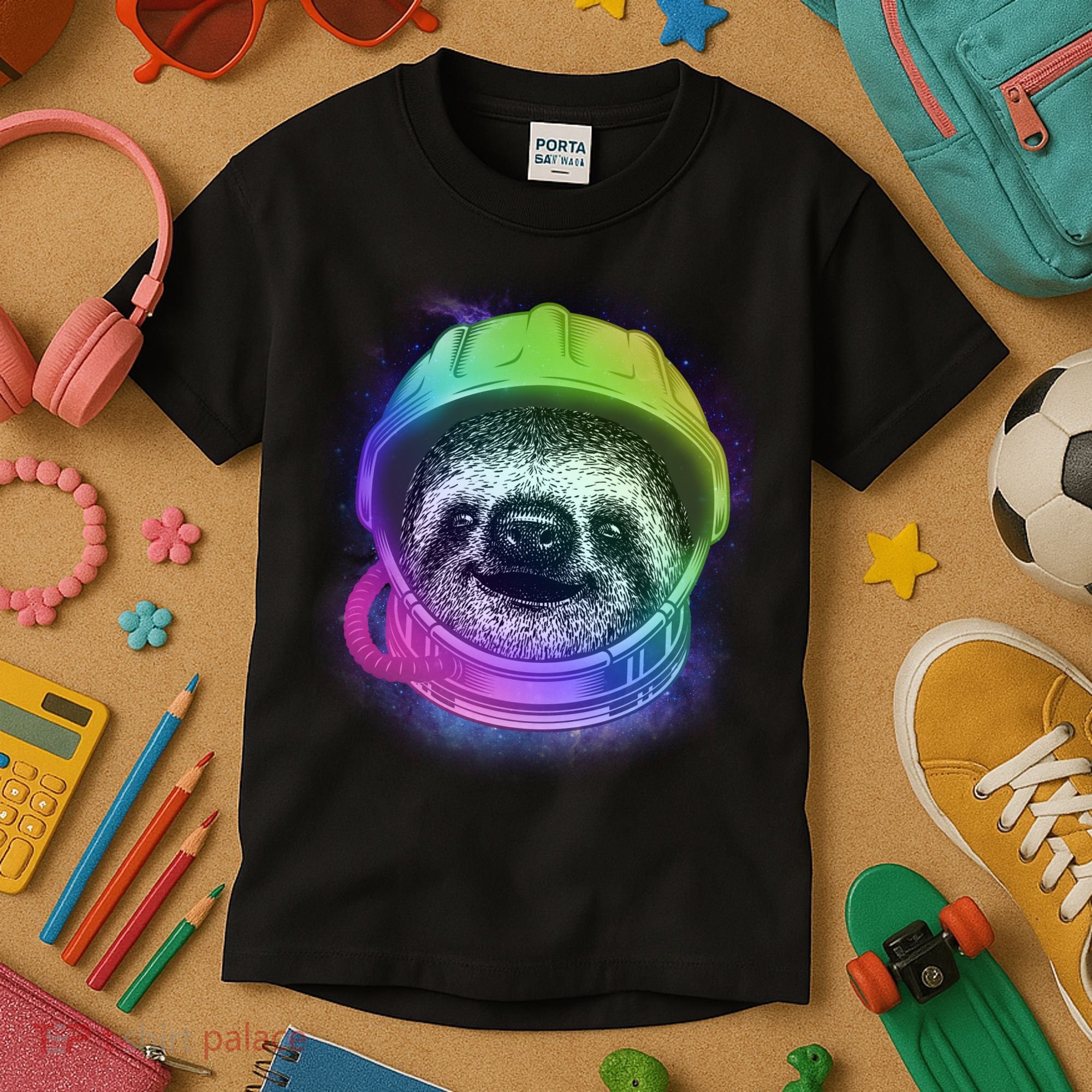 Sloth Spaceman Kids T-Shirt