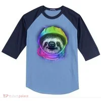 Sloth Spaceman Raglan Baseball Sleeve Shirt thumb 0
