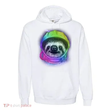 Sloth Spaceman Comfort Colors Garment-Dyed Hooded Sweatshirt