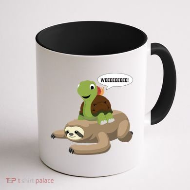Sloth Turtle Snail Piggyback Coffee Mug back