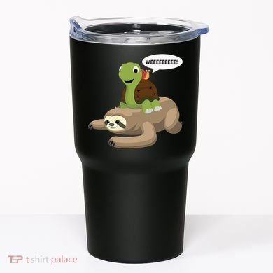 Sloth Turtle Snail Piggyback Tumbler