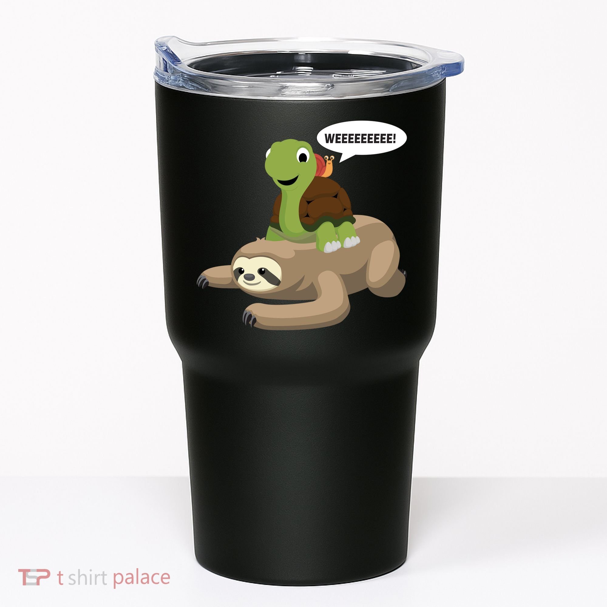 Sloth Turtle Snail Piggyback Tumbler