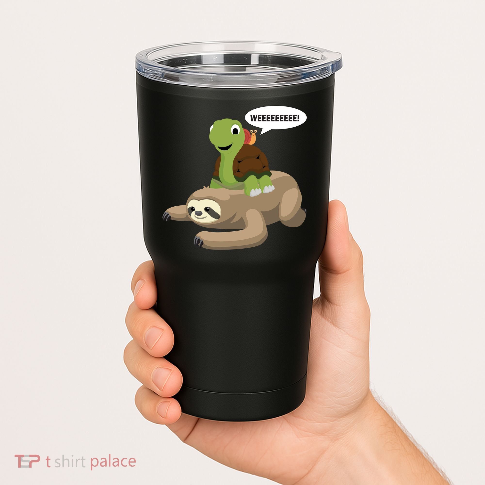 Sloth Turtle Snail Piggyback Tumbler