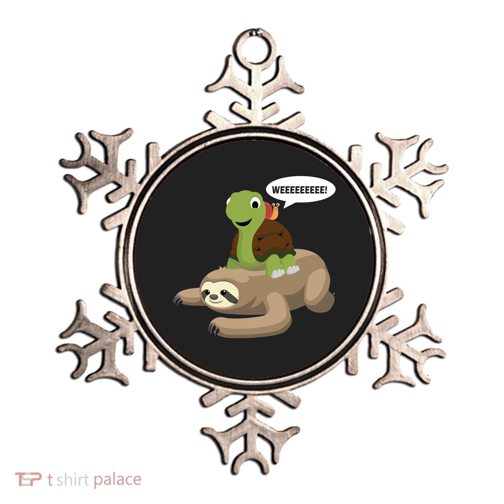 Sloth Turtle Snail Piggyback Ornament