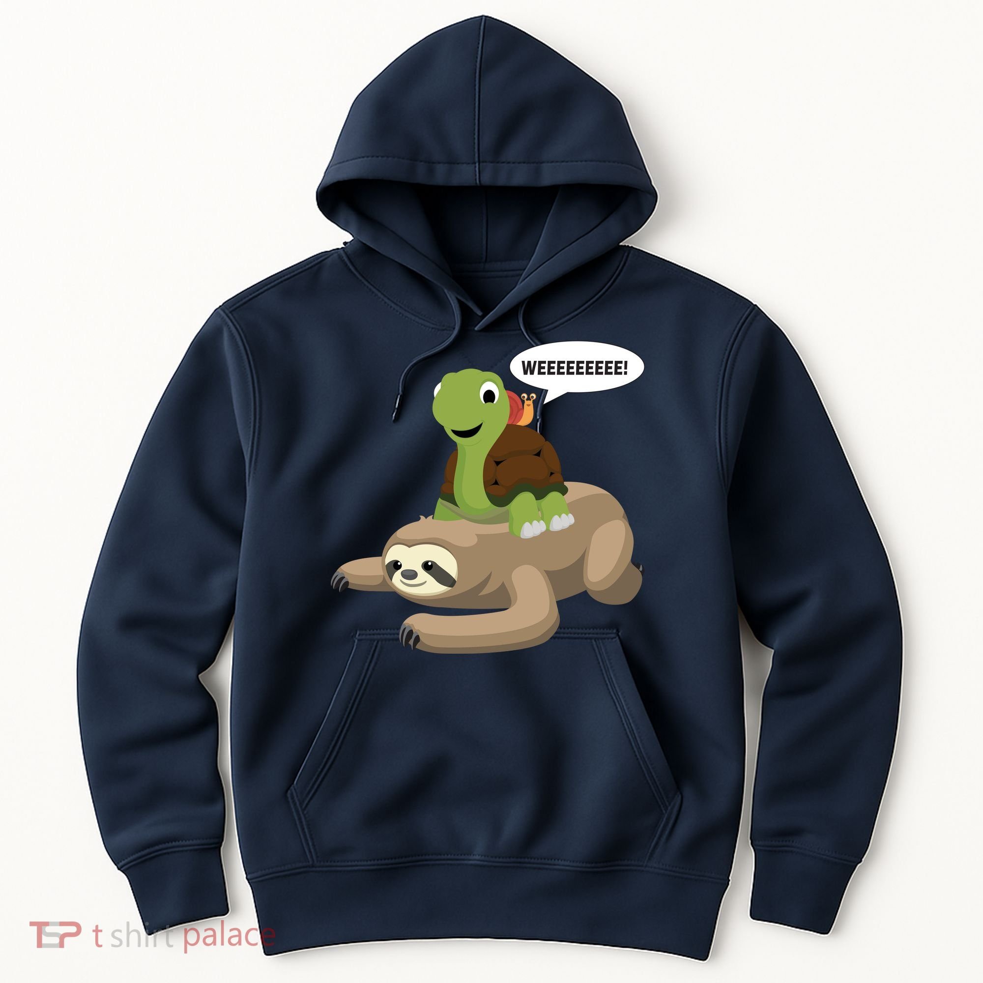Sloth Turtle Snail Piggyback Hoodie