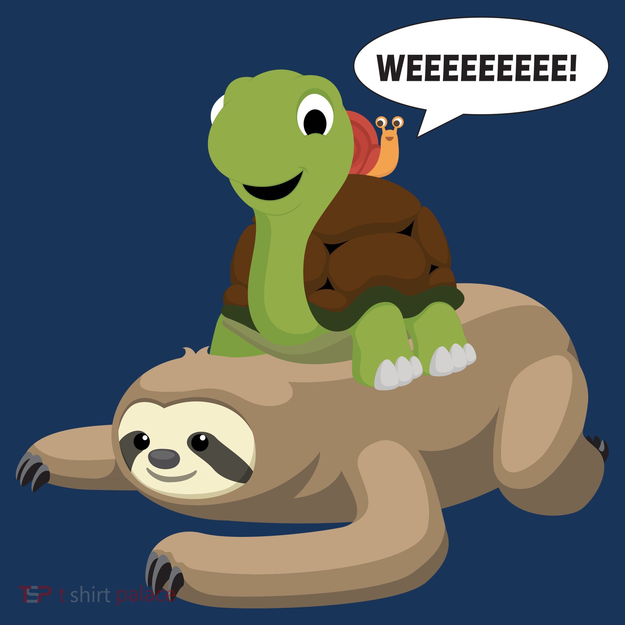 Sloth Turtle Snail Piggyback Hoodie