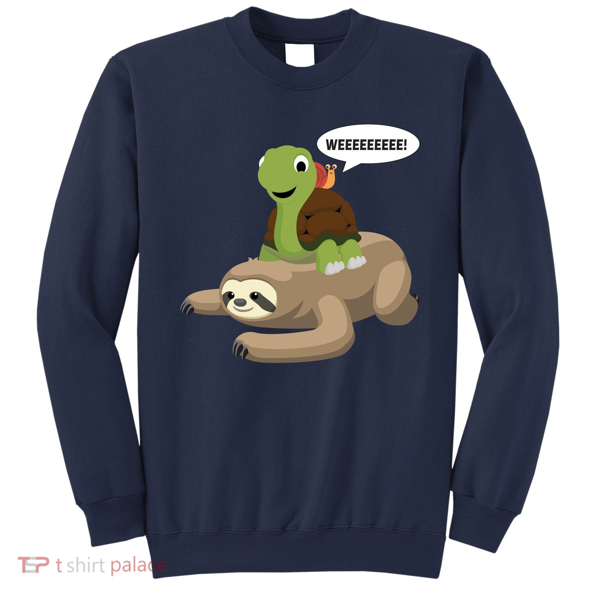Sloth Turtle Snail Piggyback Sweatshirt