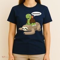 Sloth Turtle Snail Piggyback T-Shirt thumb 4