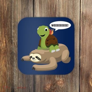 Sloth Turtle Snail Piggyback Coaster