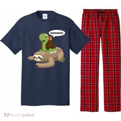 Sloth Turtle Snail Piggyback Pajama Set