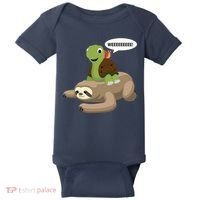 Sloth Turtle Snail Piggyback Baby Bodysuit thumb 0