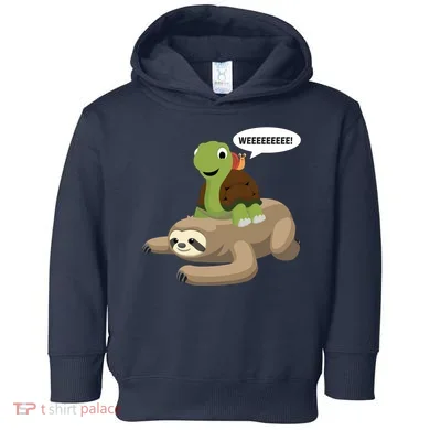 Sloth Turtle Snail Piggyback Toddler Hoodie