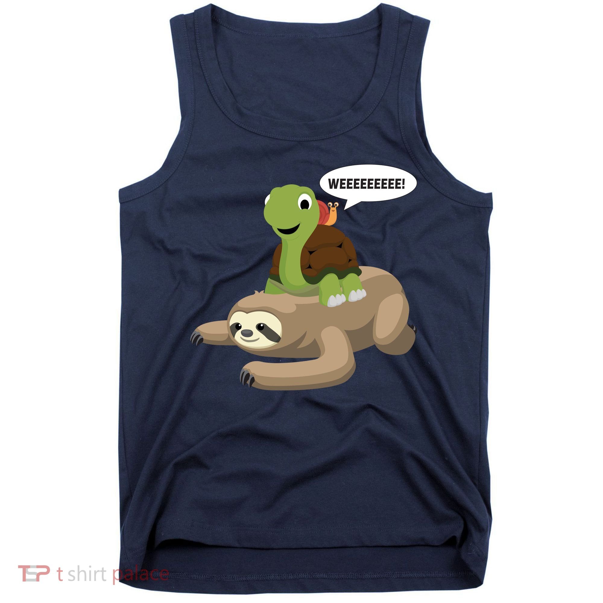 Sloth Turtle Snail Piggyback Tank Top
