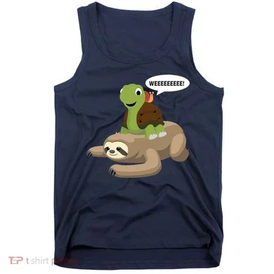 Sloth Turtle Snail Piggyback Tank Top