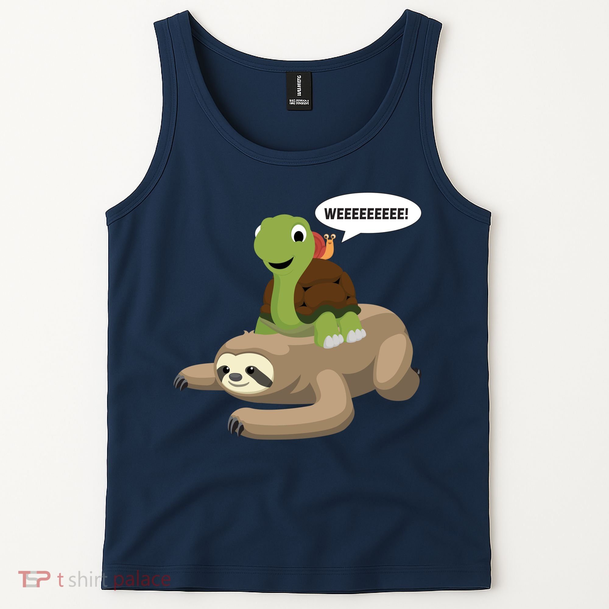 Sloth Turtle Snail Piggyback Tank Top
