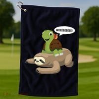 Sloth Turtle Snail Piggyback Golf Towel thumb 1