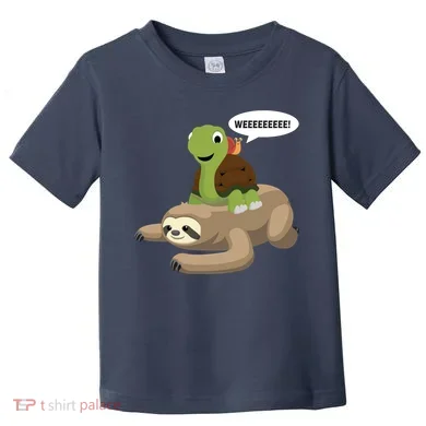 Sloth Turtle Snail Piggyback Toddler T-Shirt