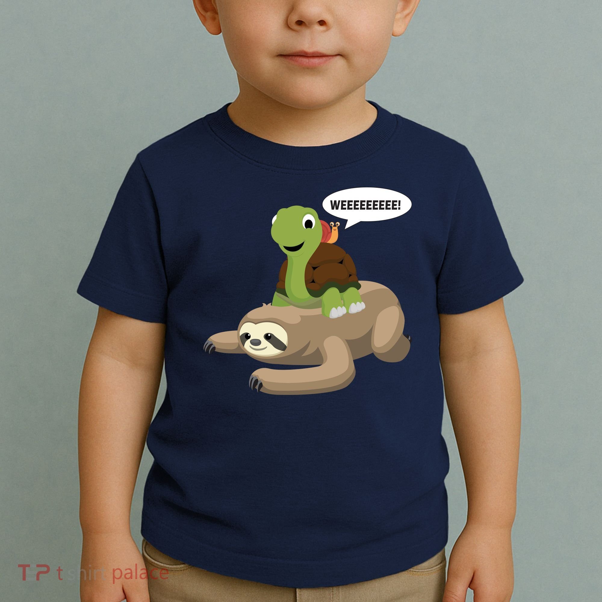 Sloth Turtle Snail Piggyback Toddler T-Shirt