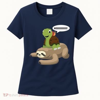 Sloth Turtle Snail Piggyback Women's T-Shirt