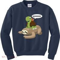 Sloth Turtle Snail Piggyback Kids Sweatshirt thumb 0