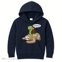 Sloth Turtle Snail Piggyback Kids Hoodie thumb 0