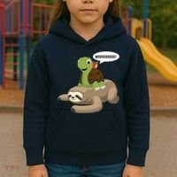 Sloth Turtle Snail Piggyback Kids Hoodie thumb 3