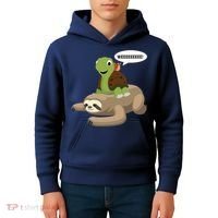 Sloth Turtle Snail Piggyback Kids Hoodie thumb 4