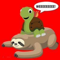 Sloth Turtle Snail Piggyback Santa Hat thumb 1
