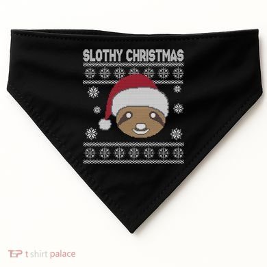 Slothy Christmas Ugly Sweater USA-Made Doggie Bandana