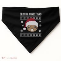 Slothy Christmas Ugly Sweater USA-Made Doggie Bandana thumb 0