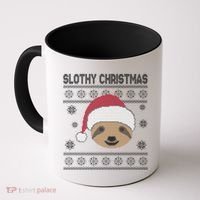 Slothy Christmas Ugly Sweater Coffee Mug thumb 0
