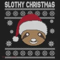Slothy Christmas Ugly Sweater Beanie thumb 2