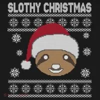 Slothy Christmas Ugly Sweater Women's Hoodie thumb 2