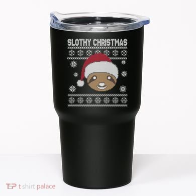 Slothy Christmas Ugly Sweater Tumbler