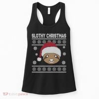 Slothy Christmas Ugly Sweater Women's Tank Top thumb 0