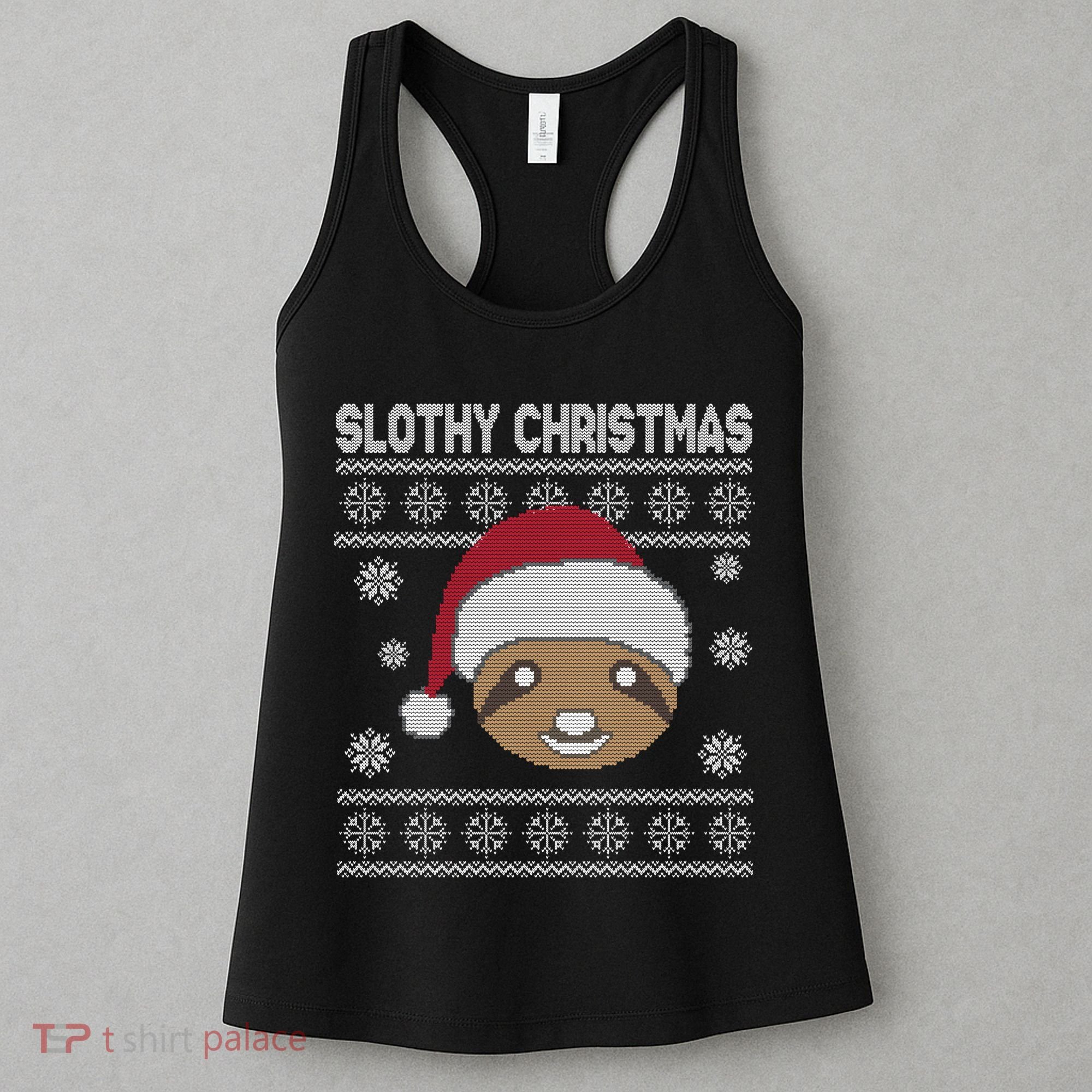 Slothy Christmas Ugly Sweater Women's Tank Top