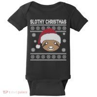 Slothy Christmas Ugly Sweater Baby Bodysuit thumb 0
