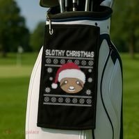 Slothy Christmas Ugly Sweater Golf Towel thumb 2