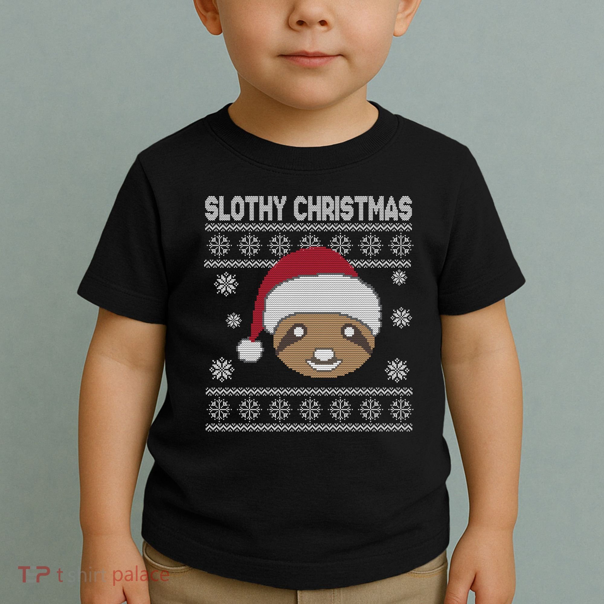 Slothy Christmas Ugly Sweater Toddler T-Shirt