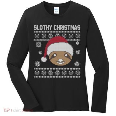 Slothy Christmas Ugly Sweater Women's Long Sleeve Shirt