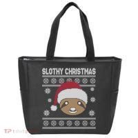Slothy Christmas Ugly Sweater Tote Bag thumb 0