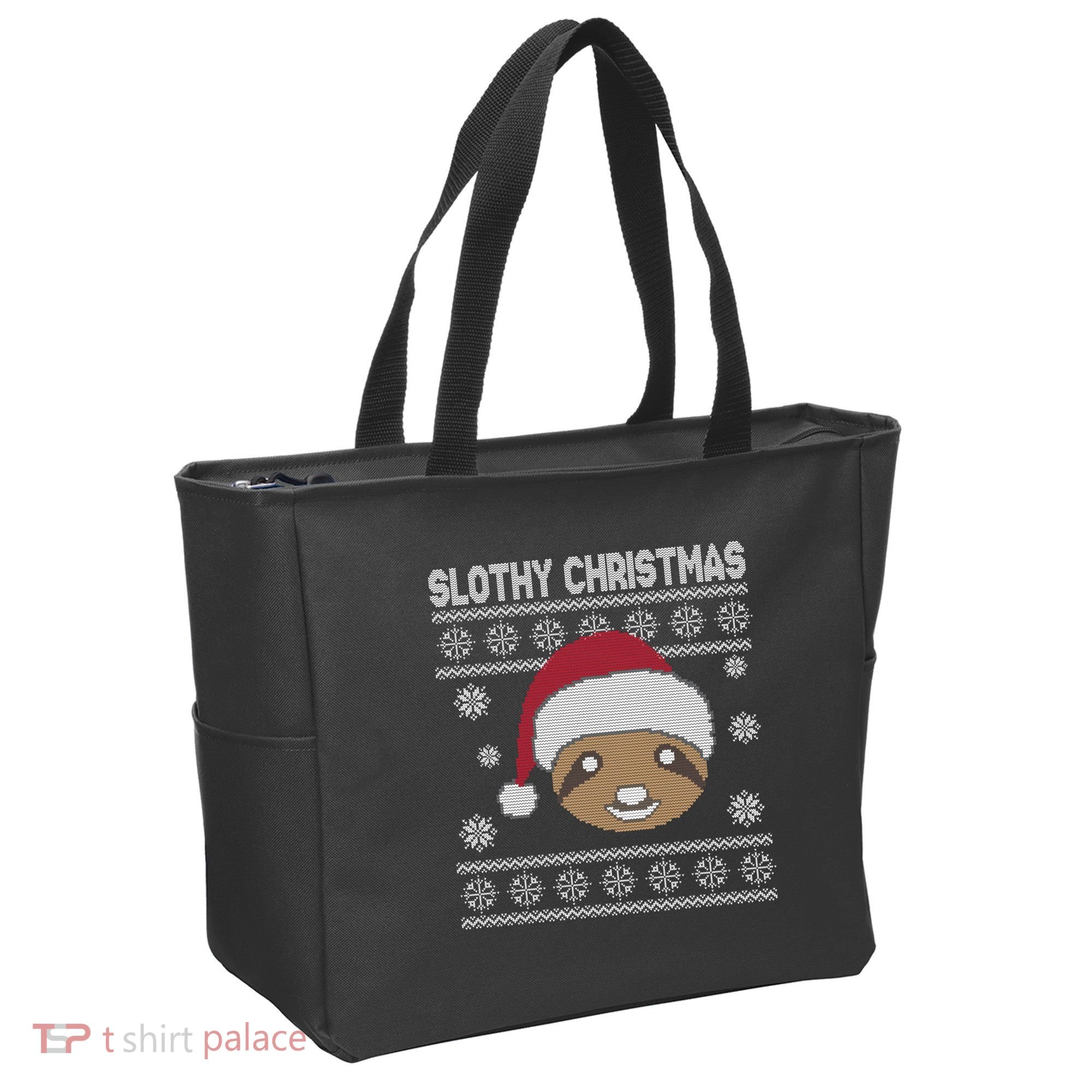 Slothy Christmas Ugly Sweater Tote Bag