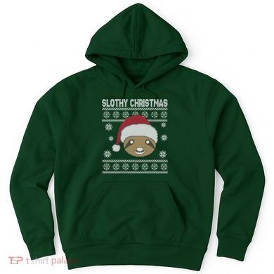 Slothy Christmas Ugly Sweater Hoodie