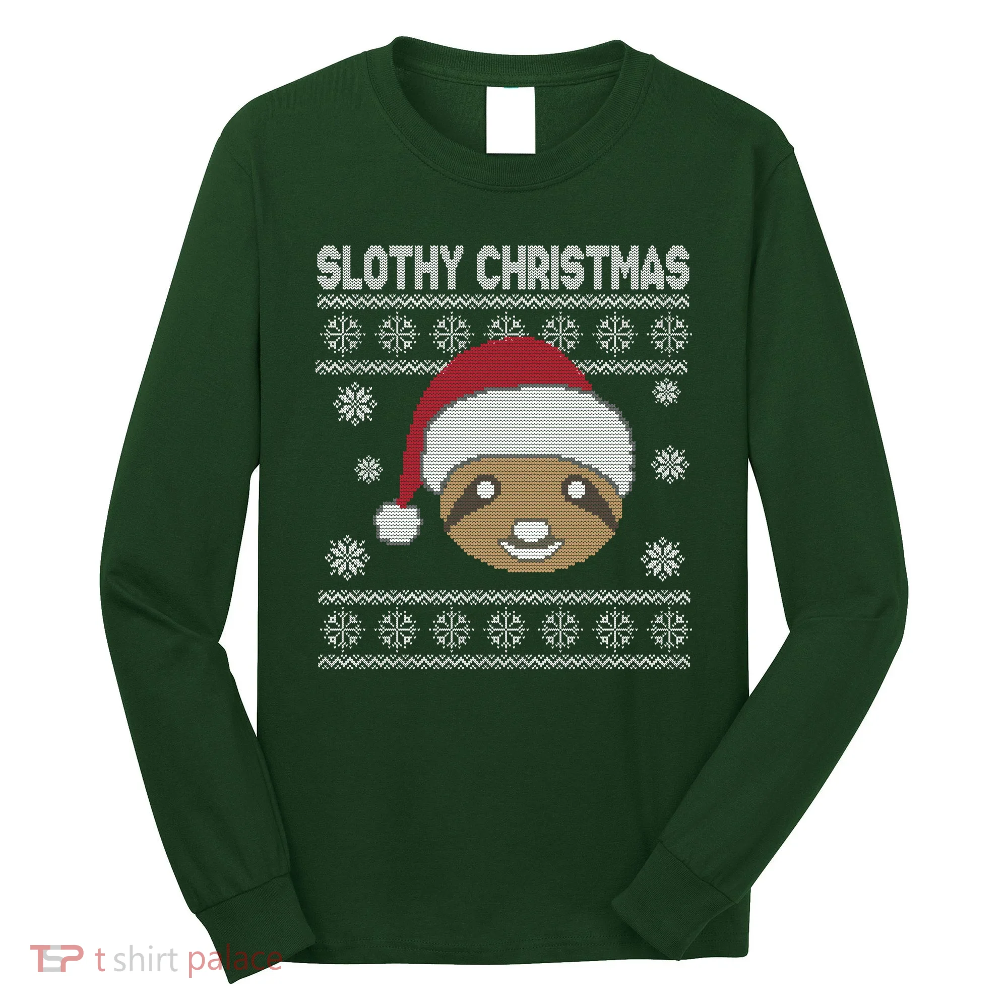 Slothy Christmas Ugly Sweater Long Sleeve Shirt