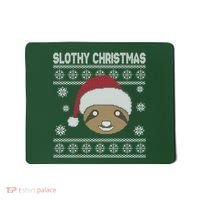 Slothy Christmas Ugly Sweater Mousepad thumb 0